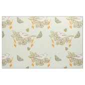 鳥類の果実と蝶の織物 ファブリック (ファットクウォーター)