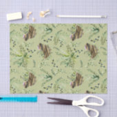 鳥類の水彩を持つ野生のハーブセージティッシュペーパー 薄葉紙 (クラフト)