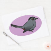 鳥類の灰色のカズラ 楕円形シール (封筒)