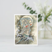 鳥類を持つ女性（1890年）青木敏雄 ポストカード (スタンド正面)