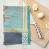 鳥類スクラップブック1 キッチンタオル (四つ折り)