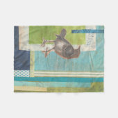 鳥類スクラップブック1 フリースブランケット (正面(横))