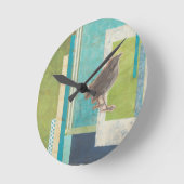 鳥類スクラップブックII ラウンド壁時計 (傾斜)