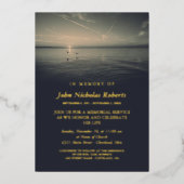 鳥類バイ海サンライズ記念サービス金ゴールド 箔招待状 (正面)