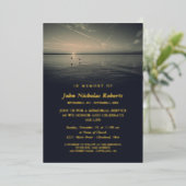 鳥類バイ海サンライズ記念サービス金ゴールド 箔招待状 (立ち正面)