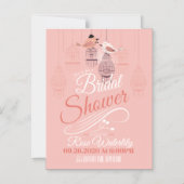 鳥類ブライダルシャワー マグネット招待状 (正面)