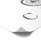 鳥類付き自転車ファミリープリント ポスター (角)