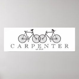 鳥類付き自転車ファミリープリント ポスター