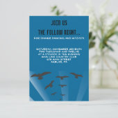 鳥類付き草の木バーバルミツワーパーティーカード 招待状 (スタンド正面)