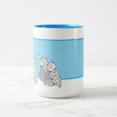 鳥類会議ホワイトボード ツートーンマグカップ (中央)