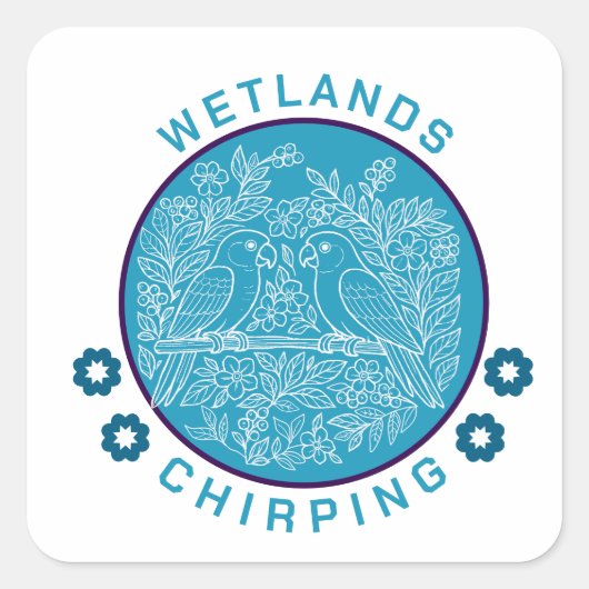 鳥類保護区 スクエアシール (正面)