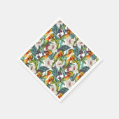 鳥類及び外来花模様 |モノグラム2 スタンダードカクテルナプキン (角)