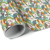鳥類及び外来花模様 |モノグラム2 ラッピングペーパー (ロールコーナー)