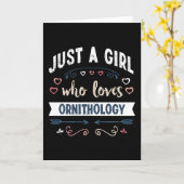 鳥類学が好きなだけの女の子の面白いギフト カード (黄色い花)
