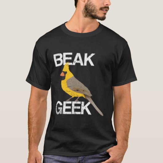 鳥類学者おたくビークギークバードウォッチングバード Tシャツ (正面)