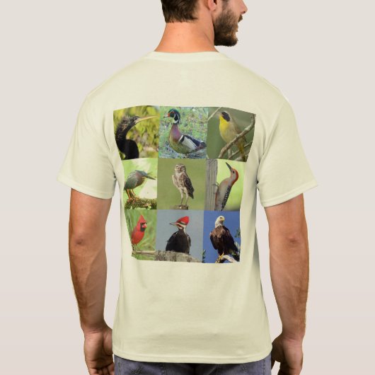 鳥類捕獲人のTシャツ(クイズ1&2)年 Tシャツ (裏面)