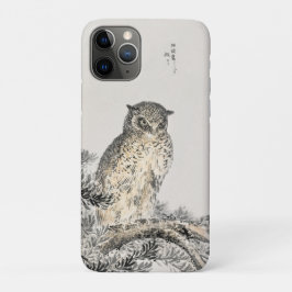 鳥類数日本の田家集のフクロウモノグラフ iPhone 11 PROケース