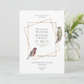 鳥類植物素朴ヴィンテージの招待 招待状 (スタンド正面)