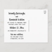 鳥類白黒ラブバードたった今結婚しました結婚ズ 案内ポストカード (裏面)