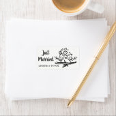 鳥類白黒ラベバ結婚ードズたった今結婚しました ラベル (インサイチュ)