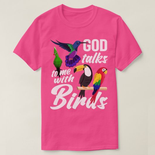 鳥類鑑賞鳥類学者God Faith Birdおたく Tシャツ (デザイン正面)
