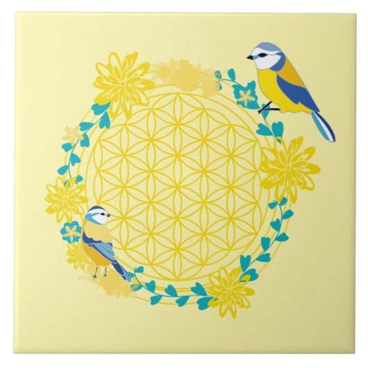鳥類陶磁器タイル タイル (正面)