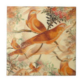 鳥類陶磁瓦 タイル (正面)