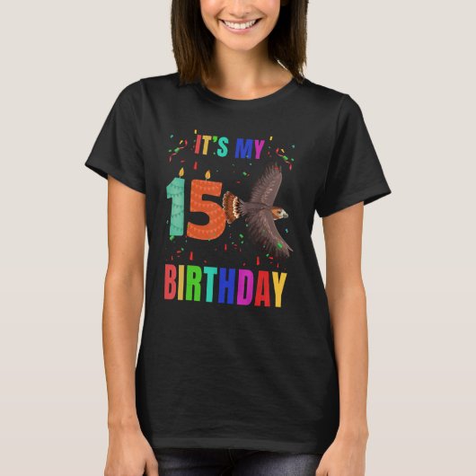 鳥類15誕生日かわいい鳥獣グラフィック Tシャツ (正面)