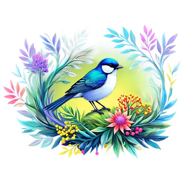 鳥類：自然の空中動物動物相 壁紙 (exotic singing bird in elegant flowers)