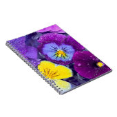 鳥風呂に露を浮かべたパンジーの花 ノートブック (右側)