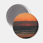 鳥飛んでいるが夕焼け マグネット (正面/裏面)