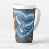 鳥飛んでいるが集まって カフェラテマグ (右アングル)