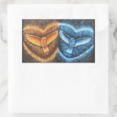 鳥飛んでいるが集まって 長方形シール (バッグ)