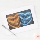 鳥飛んでいるが集まって 長方形シール (封筒)