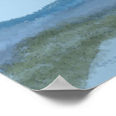 鳥飛んでいると湖のある北の山 ポスター (角)