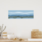 鳥飛んでいると湖のある北の山 ポスター (キッチン)