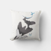 鳥飛んでいるの手の影の幻想超現実美術クール クッション (正面)