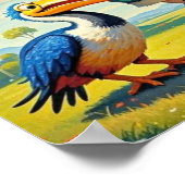 鳥飛んでいるはのまわりに幸福な人だ ポスター (角)