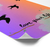 鳥飛んでいるポスター ポスター (角)