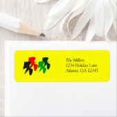 鳥飛んでいる差出人住所ラベル ラベル (インサイチュ)