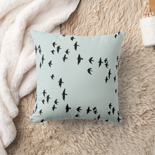 鳥飛んでいる群 クッション (ブランケット)