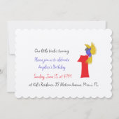 鳥飛んでいる誕生日の招待 (裏面)