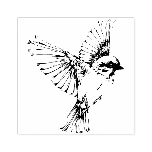 鳥飛んでいる雀の翼クラフトジャーナルヴィンテージ ラバースタンプ (インプリント)