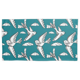 鳥飛んでいる雲まくらケース 枕カバー