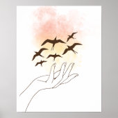 鳥飛んでいる ポスター (正面)