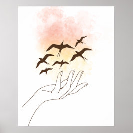 鳥飛んでいる ポスター