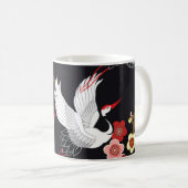 鳥飛んでいる：鶴ヘロン日本の。 コーヒーマグカップ (正面右)