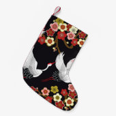 鳥飛んでいる：鶴ヘロン日本の。 スモールクリスマスストッキング (正面 (吊り時))