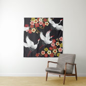 鳥飛んでいる：鶴ヘロン日本の。 タペストリー (インサイチュ)