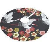 鳥飛んでいる：鶴ヘロン日本の。 ブラッシュドポリエステルツリースカート (アングル)